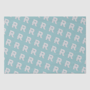 Aqua Mint Silver Letter R Seidenpapier