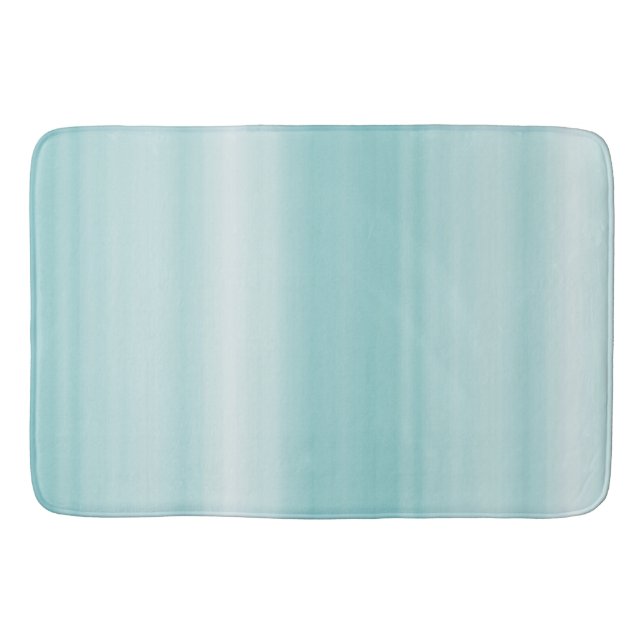 Aqua Mint White Beach Vibes Stripes   Badematte (Vorderseite)