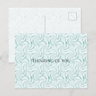 Aqua Mint White Wirbel Denken Sie an Sie Postkarte