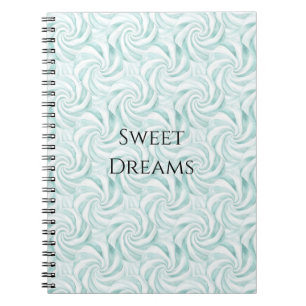 Aqua Mint White Wirbel Notizblock