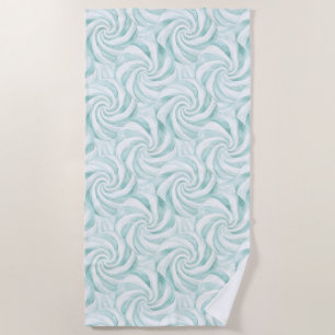 Aqua Mint White Wirbel Strandtuch
