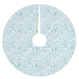 Aqua Mint White Wirbel Weihnachten Polyester Weihnachtsbaumdecke