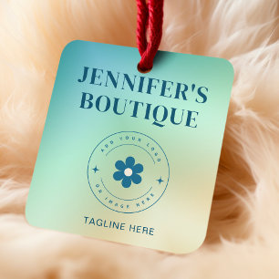 Aqua Minz Gradient Logo Boutique Preisschilder Telefonnummerkarte