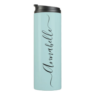 Aqua Minzgrün Personalisierter Name Thermobecher Thermosbecher