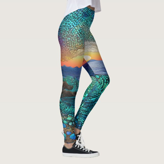 Aqua Mirage Seascape Leggings (Rechts)