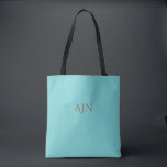 Aqua Mit Monogramm Tote Bag<br><div class="desc">Passen Sie diese stylische Tote-Tasche an,  indem Sie die Buchstaben des Monogramms ändern.</div>