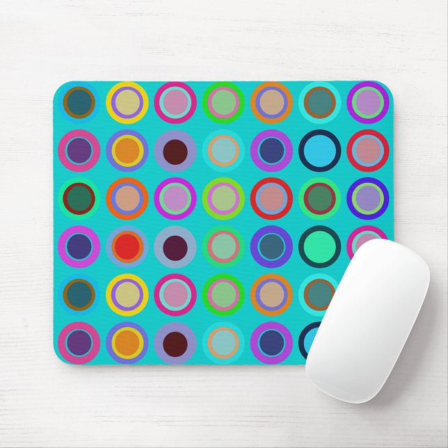Aqua Mod Polka Dot Mouse Pad Mousepad (Mit Mouse)