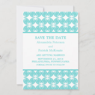 Aqua Modern Deco Save-the-Date-Einladung Einladung