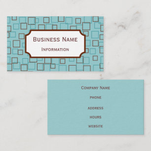 Aqua Modern Square Business Card Visitenkarte