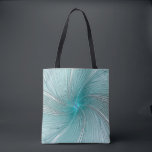 Aqua Modern String Flower Tote<br><div class="desc">Aqua modern flower resembling a string flower swirling around a star cdenter</div>