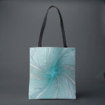Aqua Modern String Flower Tote<br><div class="desc">Aqua modern flower resembling a string flower swirling around a star cdenter</div>