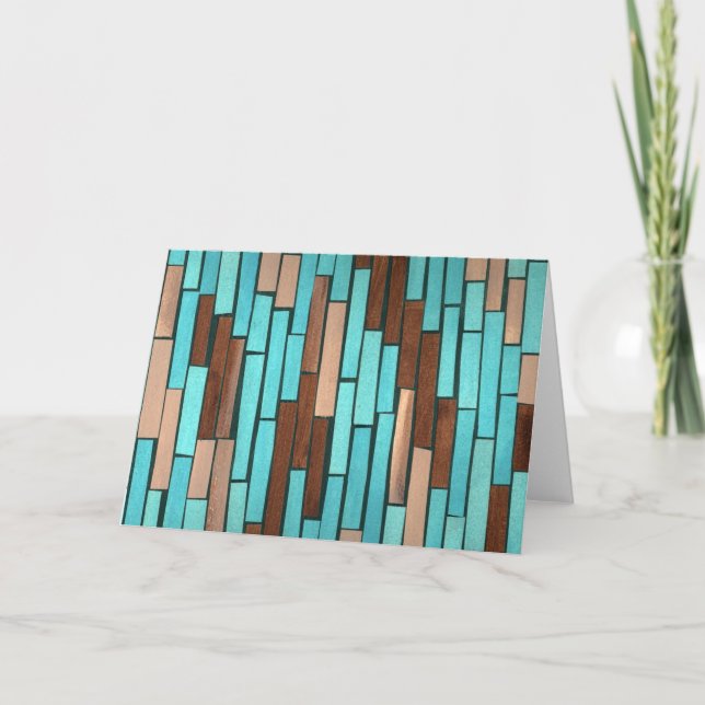 Aqua moderne Muster leere Karte (Vorderseite)