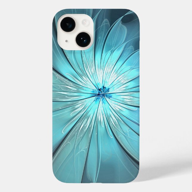 Aqua Moderner Blumenhandyhülle Case-Mate iPhone Hülle (Rückseite)
