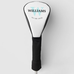 Aqua Monogram Initial and Name Personalisiert Golf Headcover