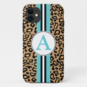 Aqua Monogram Leopard iPhone 5 Case-Mate Hülle
