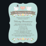 Aqua Monogram Love Birds Bridal Dusche Einladung<br><div class="desc">Fügen Sie Ihre Initialen und Monogramm auf das Herz dieses Thema Liebesvögel Thema Braut Dusche Einladung mit zwei weißen Tauben eine in einem grauen Bräutigam Hut und ein anderer trägt einen Blumenschleier auf einem aquamarin türkisfarbenen Aqua-Hintergrund. Das braune Banner sagt "Zu haben und zu halten", aber man kann es mit...</div>