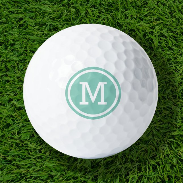 Aqua Monogram Personalisierte Golfbälle (Von Creator hochgeladen)
