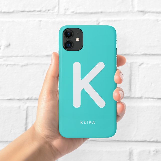 Aqua Monogramm-Handyhülle Case-Mate iPhone Hülle (Von Creator hochgeladen)