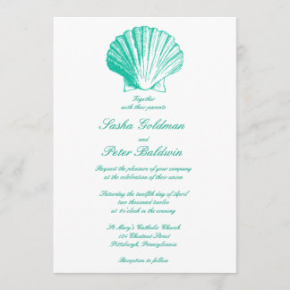 Aqua Muscheln Einladung Hochzeit