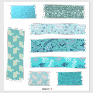 Aqua-Muster-Riesenklebeband-Streifen Collage Spaß Aufkleber