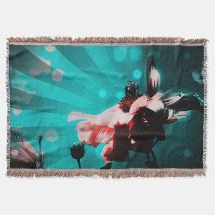 Aqua N Pink Sonnenblumen Rays Throw Blanket Decke