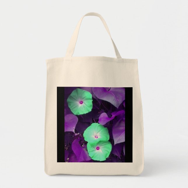 Aqua N Violet Morning Glories Bag Tragetasche (Vorne)