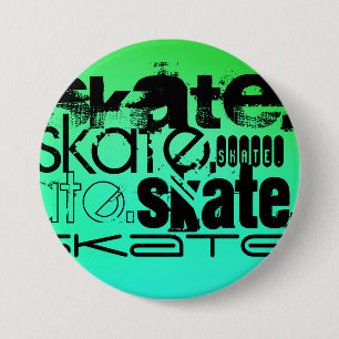 Aqua, Neon Green Gradient; Skate Button