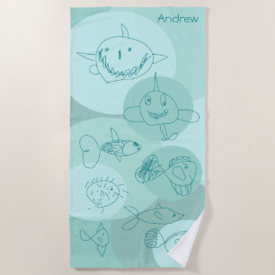 Aqua Niedlich Fish Strandtuch