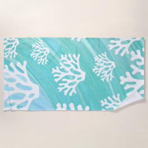 Aqua Ocean Coral Meereswelt Strandtuch