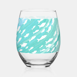 Aqua Ocean Fish Nautical Weinglas Ohne Stiel