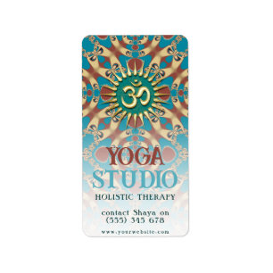 Aqua Ochre Yoga Adressaufkleber