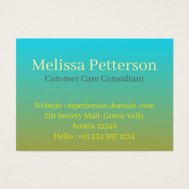 Aqua–Olive Smooth Gradient, Business Cards (Vorderseite)