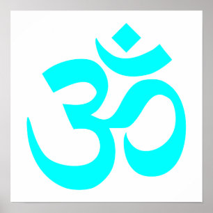 Aqua Om Symbol Poster