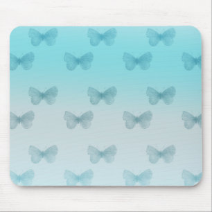 Aqua Ombre Butterflies Mousepad