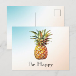 Aqua Ombre Cream Happy Tropical Ananas Postkarte