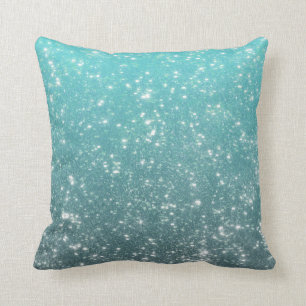 Aqua Ombre Glitzer Kissen