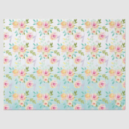 Aqua Ombre Rosa Gelbe Flora Seidenpapier