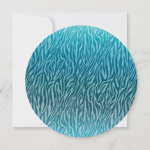 Aqua Ombre Zebra Print 16 . Geburtstag Einladung