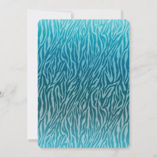 Aqua Ombre Zebra Print Baby Dusche Einladung