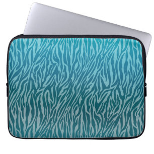 Aqua Ombre Zebra Print Laptopschutzhülle