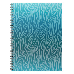 Aqua Ombre Zebra Print Notizblock