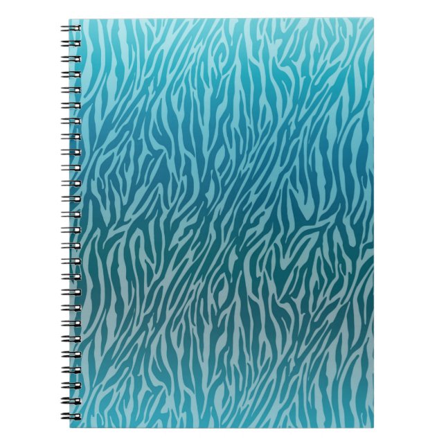 Aqua Ombre Zebra Print Notizblock (Vorderseite)
