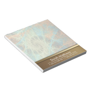 Aqua Orange Fraktal Swirl Notepad Notizblock