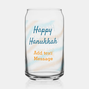 Aqua orange glückliche Hanukkah hinzufügen Name Te Dosenglas
