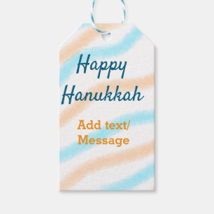 Aqua orange glückliche Hanukkah hinzufügen Name Te Geschenkanhänger