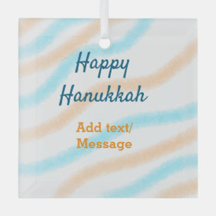 Aqua orange glückliche Hanukkah hinzufügen Name Te Ornament Aus Glas