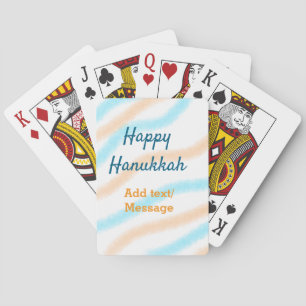 Aqua orange glückliche Hanukkah hinzufügen Name Te Spielkarten