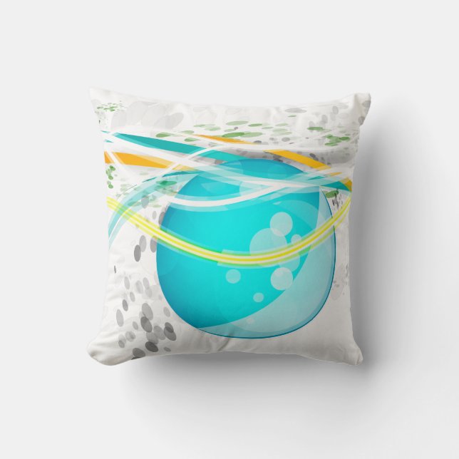 Aqua Orb Abstrakt American MoJo Pillow Kissen (Vorderseite)