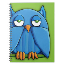 Aqua Owl Green 2 Notebook