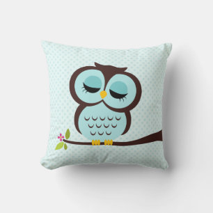 Aqua Owl Kissen